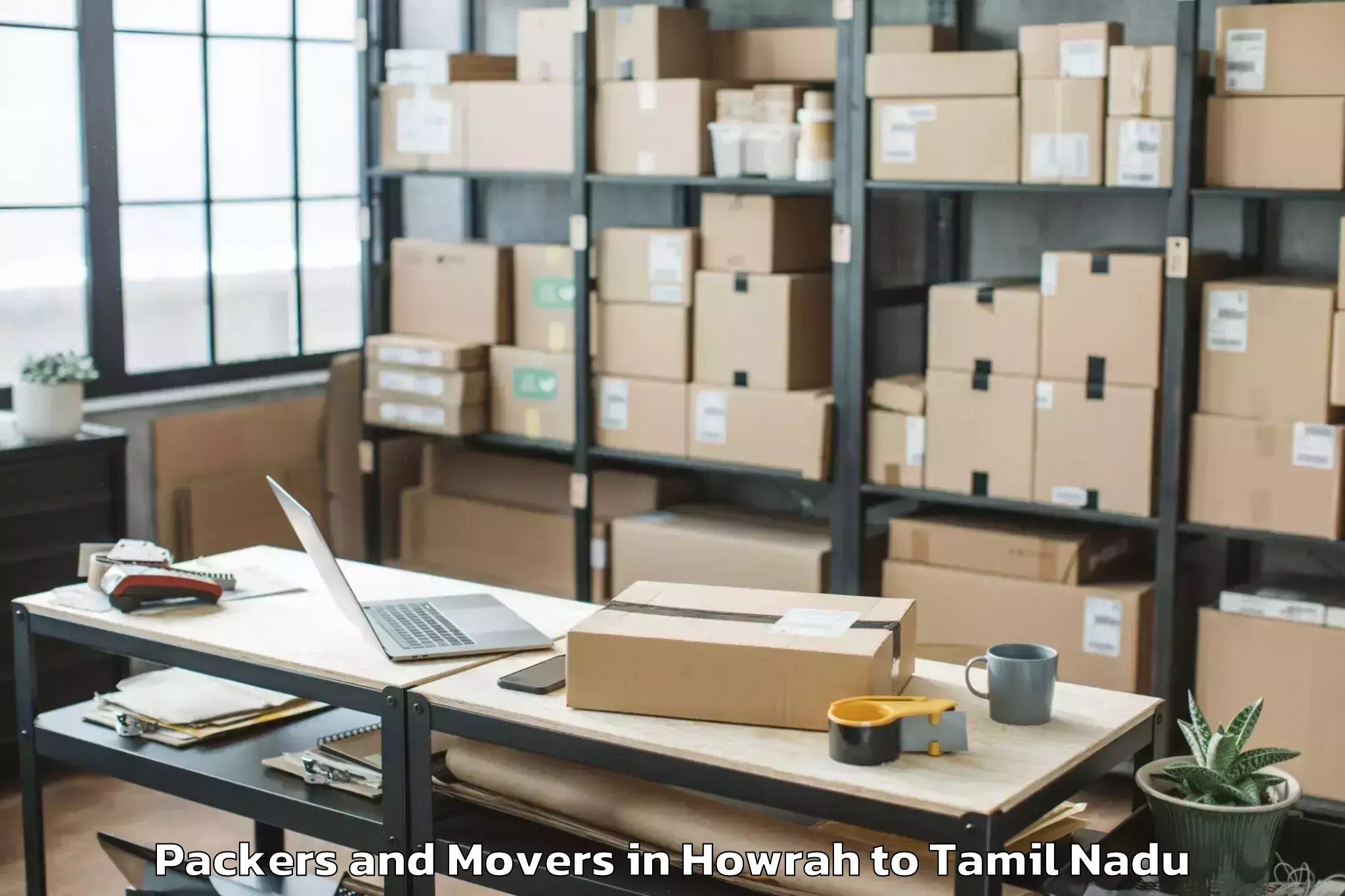 Trusted Howrah to Tiruturaipundi Packers And Movers